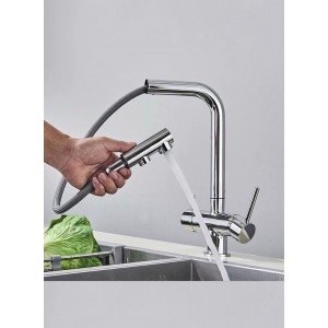 Τρίοδη Μπαταρία Κουζίνας με προεκτεινόμενο ντουζ STOCCO ST1199C CHROME