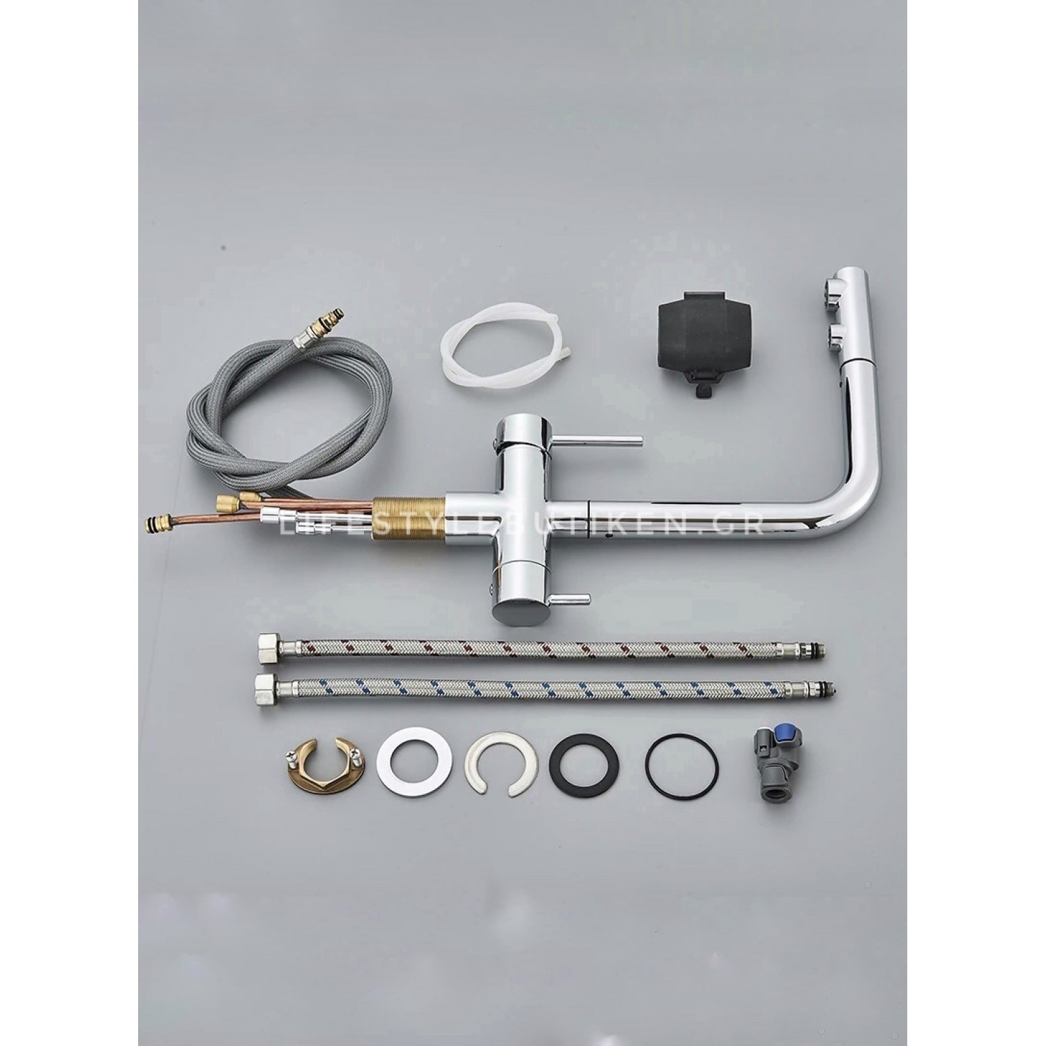 Τρίοδη Μπαταρία Κουζίνας με προεκτεινόμενο ντουζ STOCCO ST1199C CHROME