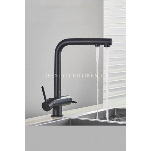 Τρίοδη Μπαταρία Κουζίνας με προεκτεινόμενο ντουζ STOCCO ST1199B BLACK MAT