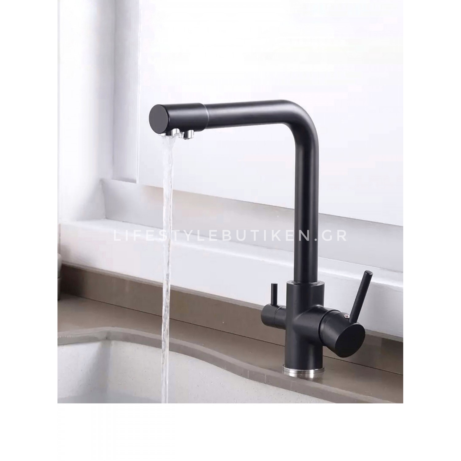 Τρίοδη Μπαταρία Κουζίνας Φίλτρου STOCCO ST2299B BLACK MAT