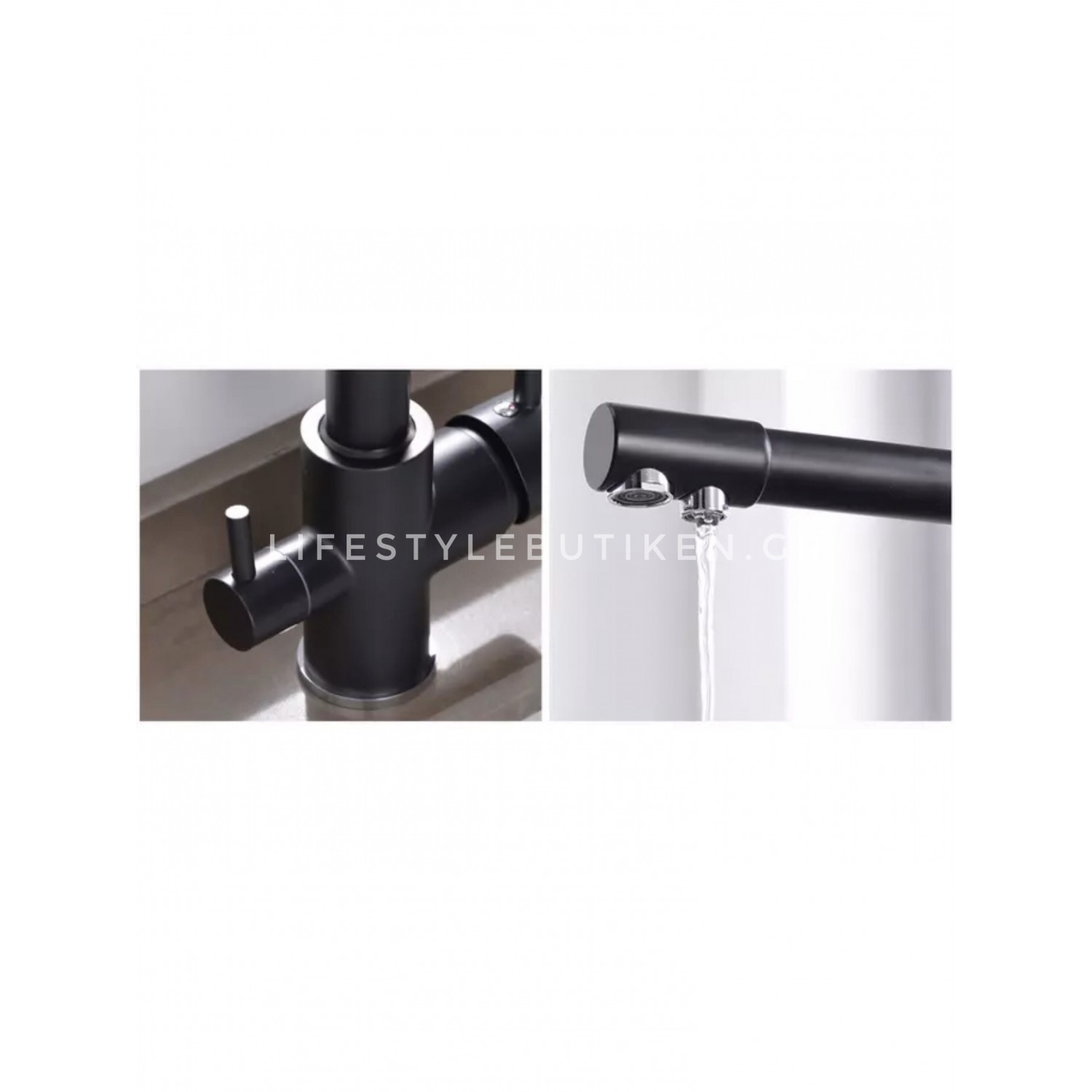 Τρίοδη Μπαταρία Κουζίνας Φίλτρου STOCCO ST2299B BLACK MAT