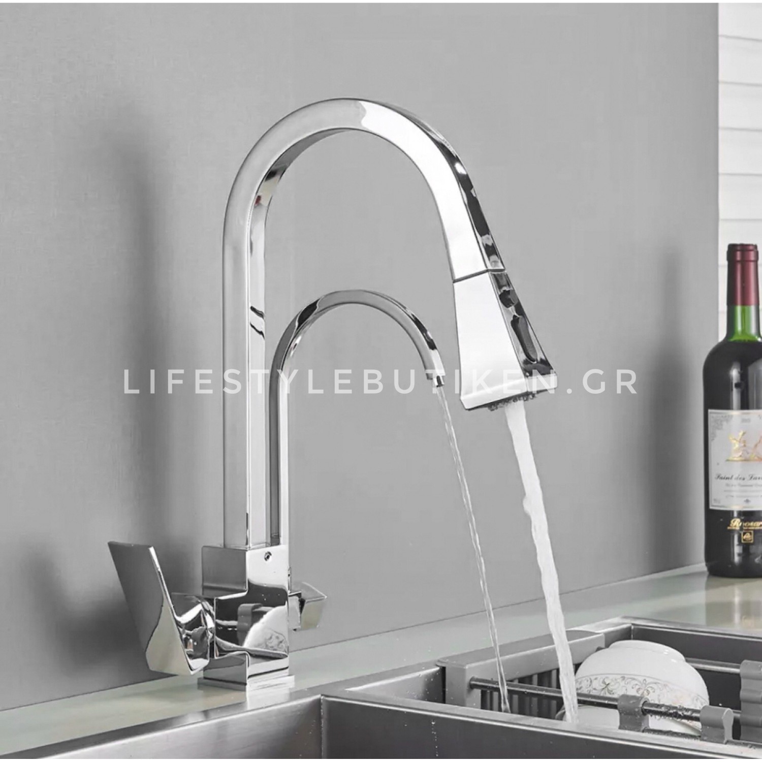 Τρίοδη Μπαταρία κουζίνας με δυνατότητα σύνδεσης φιλτρου κάτω πάγκου διπλής ροής STOCCO ST2019510C CHROME