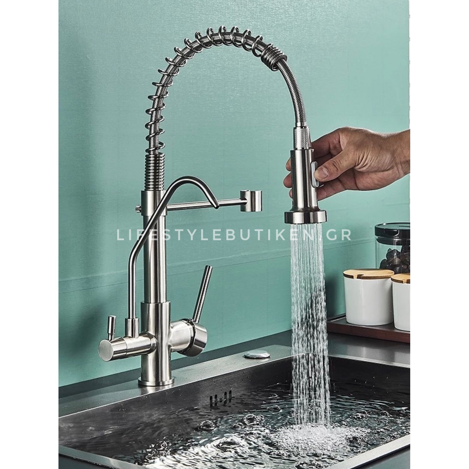 NARON Τρίοδη Μπαταρία κουζίνας Φίλτρου NR-731MN MAT NICKEL