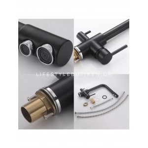 Τρίοδη Μπαταρία Κουζίνας Φίλτρου STOCCO ST2299B BLACK MAT