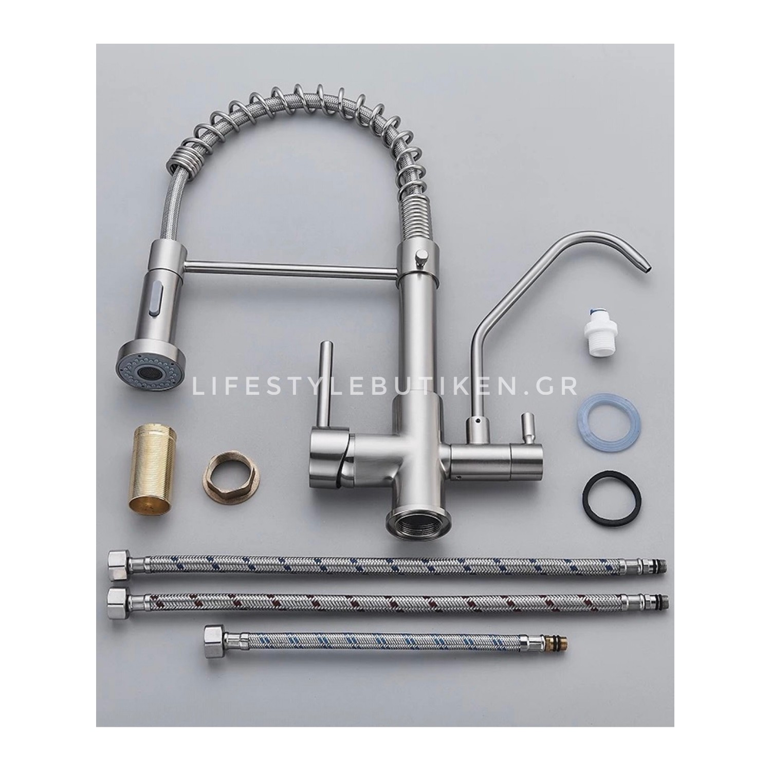 NARON Τρίοδη Μπαταρία κουζίνας Φίλτρου NR-731MN MAT NICKEL