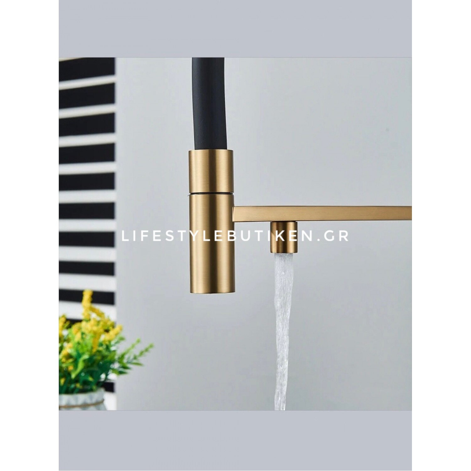 NARON Τρίοδη Ψηλή Μπαταρία Κουζίνας NR-1299BG BRUSHED GOLD