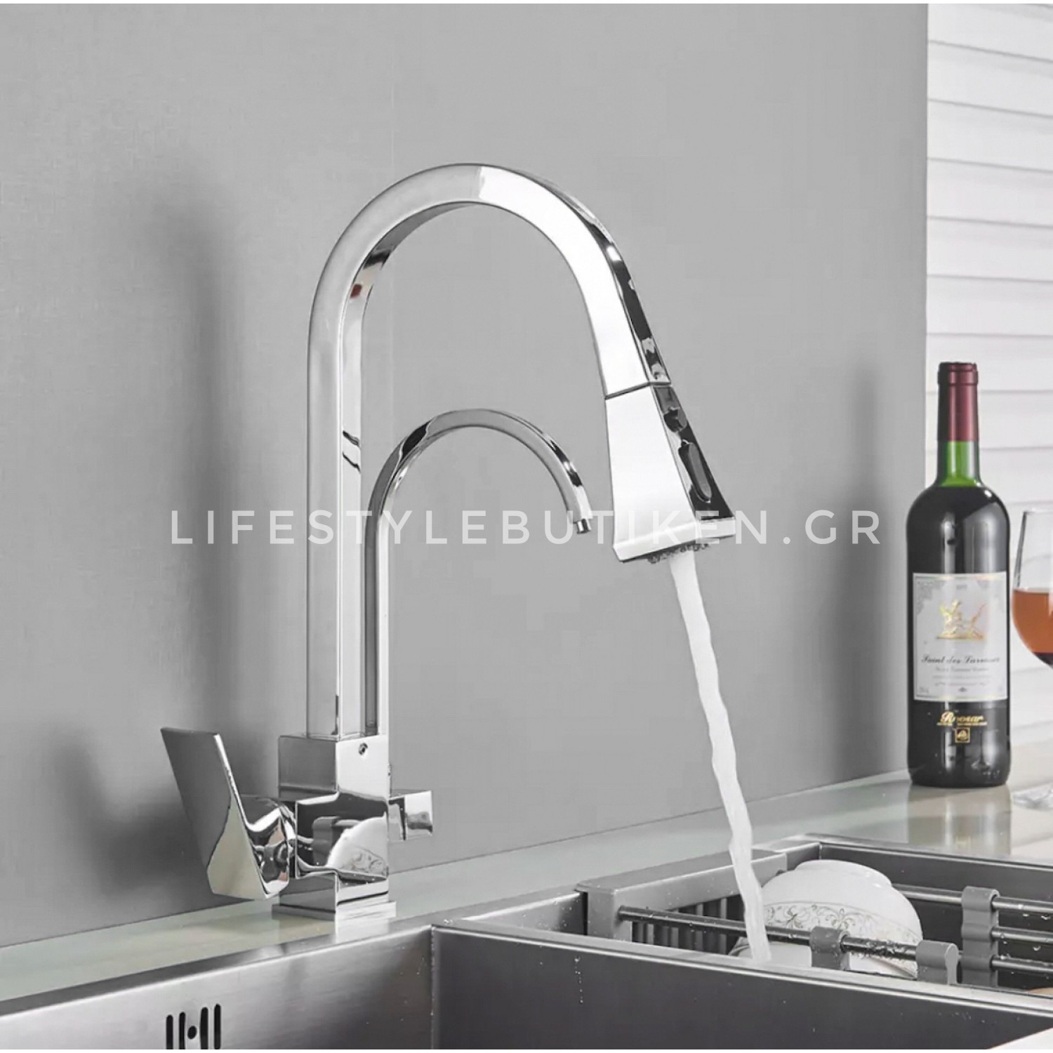 Τρίοδη Μπαταρία κουζίνας με δυνατότητα σύνδεσης φιλτρου κάτω πάγκου διπλής ροής STOCCO ST2019510C CHROME