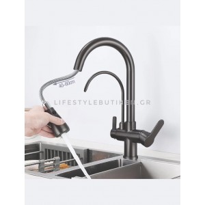 STOCCO Τρίοδη Μπαταρία κουζίνας Φίλτρου ST933GM GUN METAL