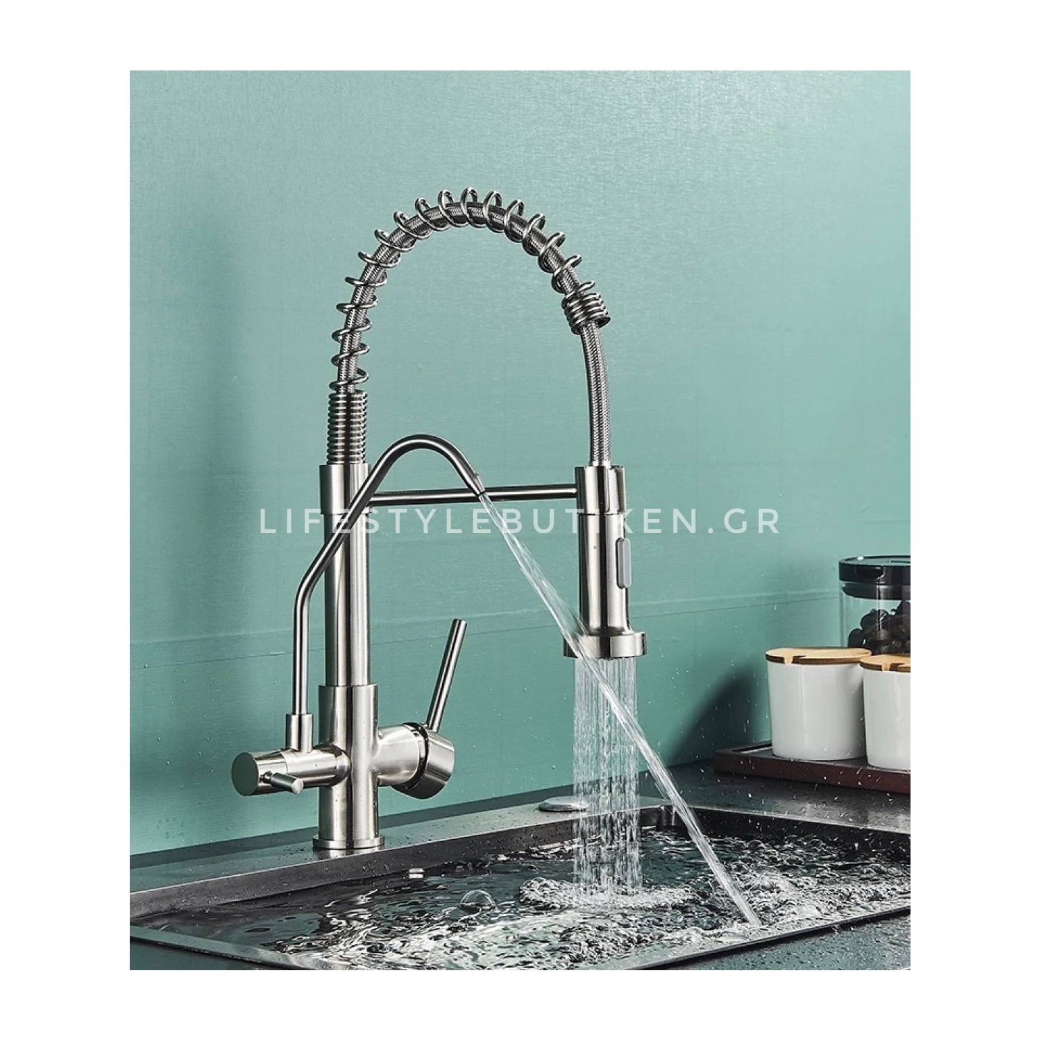 NARON Τρίοδη Μπαταρία κουζίνας Φίλτρου NR-731MN MAT NICKEL