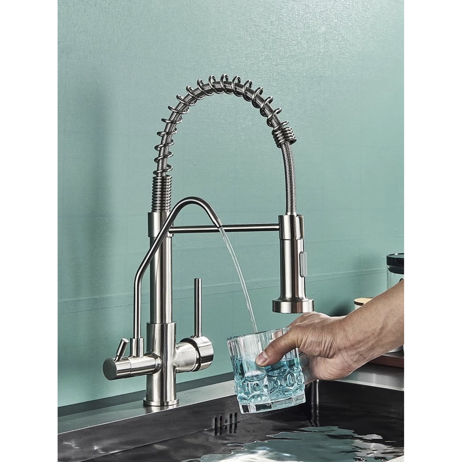 NARON Τρίοδη Μπαταρία κουζίνας Φίλτρου NR-731MN MAT NICKEL