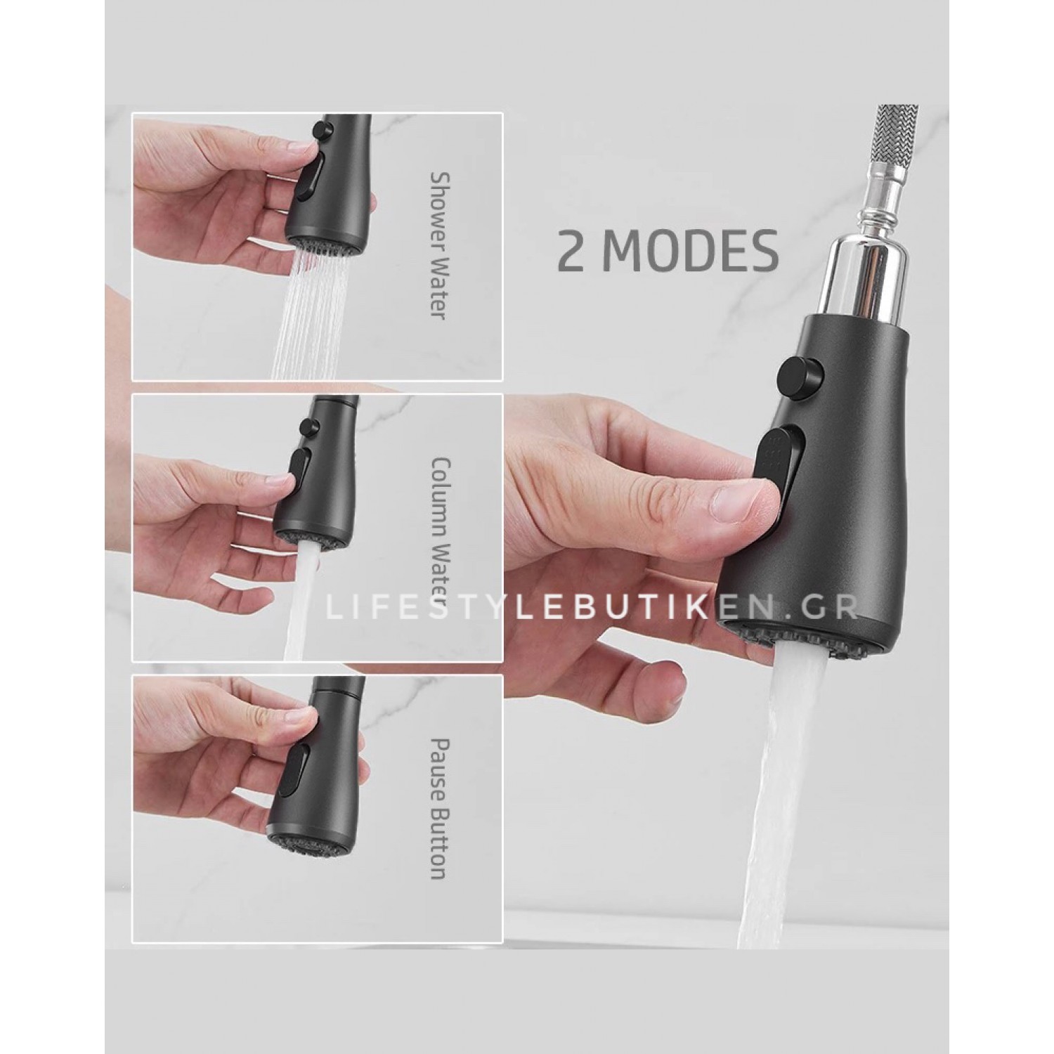 STOCCO Τρίοδη Μπαταρία κουζίνας Φίλτρου ST933GM GUN METAL