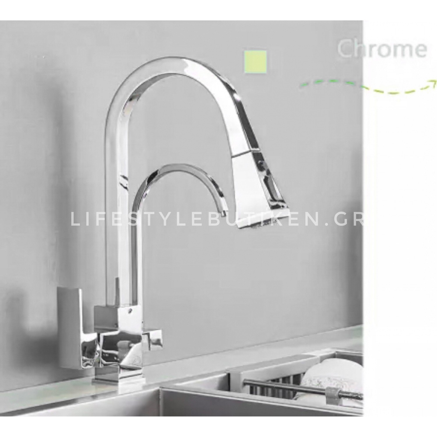 Τρίοδη Μπαταρία κουζίνας με δυνατότητα σύνδεσης φιλτρου κάτω πάγκου διπλής ροής STOCCO ST2019510C CHROME