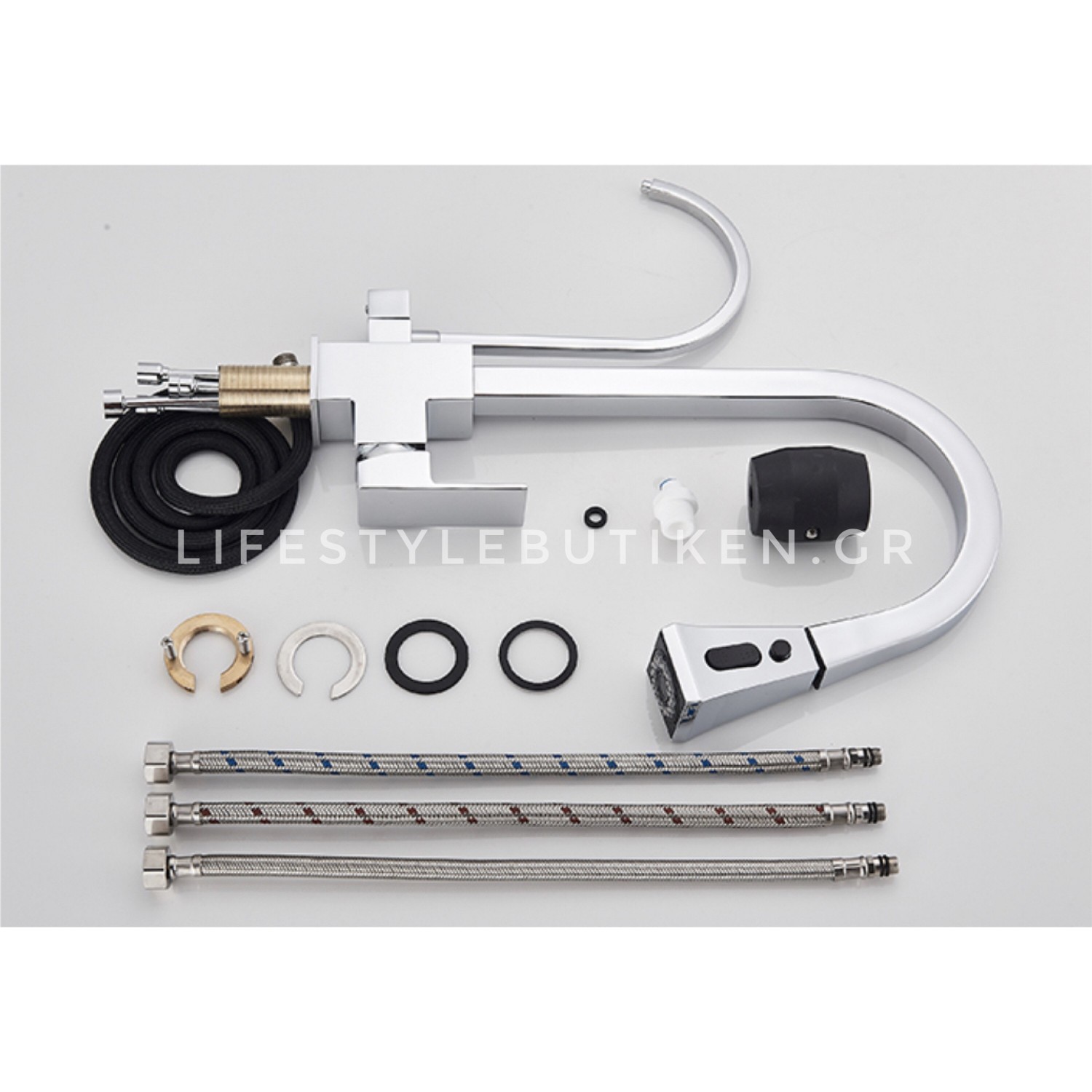 Τρίοδη Μπαταρία κουζίνας με δυνατότητα σύνδεσης φιλτρου κάτω πάγκου διπλής ροής STOCCO ST2019510C CHROME