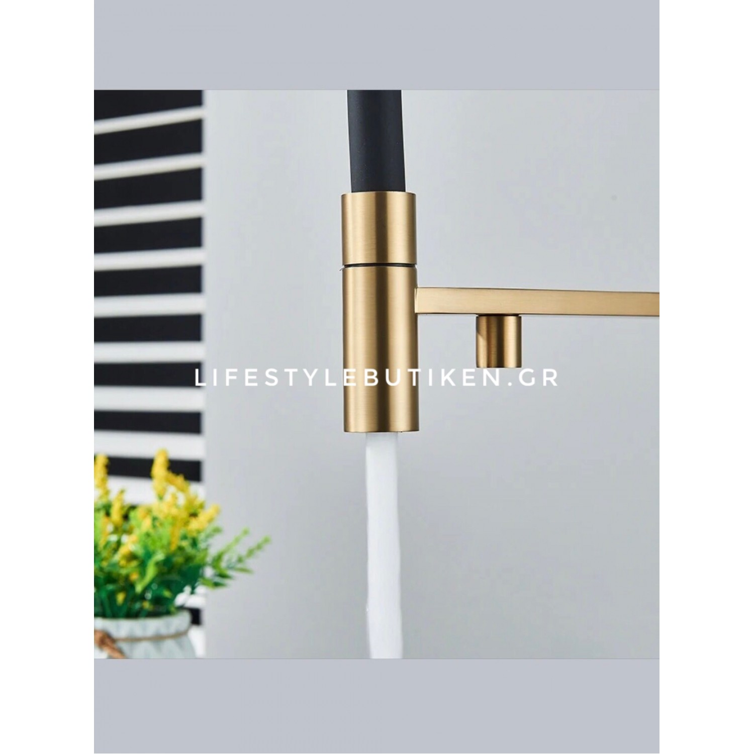 NARON Τρίοδη Ψηλή Μπαταρία Κουζίνας NR-1299BG BRUSHED GOLD