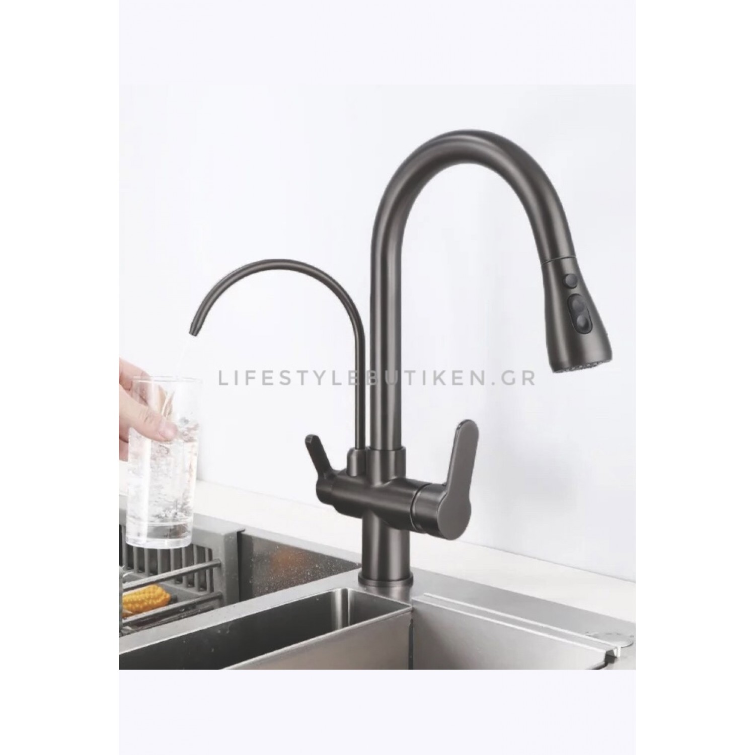 STOCCO Τρίοδη Μπαταρία κουζίνας Φίλτρου ST933GM GUN METAL