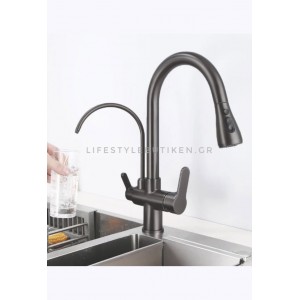 STOCCO Τρίοδη Μπαταρία κουζίνας Φίλτρου ST933GM GUN METAL