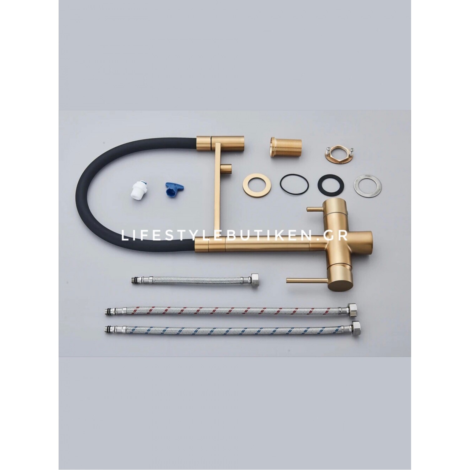 NARON Τρίοδη Ψηλή Μπαταρία Κουζίνας NR-1299BG BRUSHED GOLD