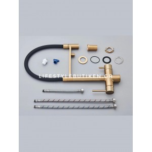 NARON Τρίοδη Ψηλή Μπαταρία Κουζίνας NR-1299BG BRUSHED GOLD