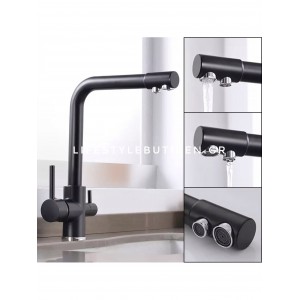 Τρίοδη Μπαταρία Κουζίνας Φίλτρου STOCCO ST2299B BLACK MAT