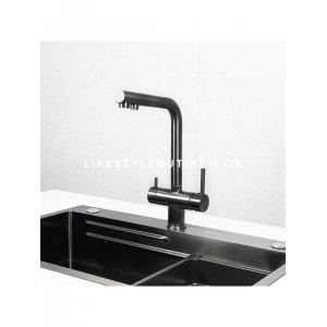 STOCCO Τρίοδη Μπαταρία Κουζίνας με προεκτεινόμενο ντουζ ST1199 Gun Grey