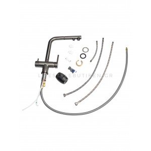 STOCCO Τρίοδη Μπαταρία Κουζίνας με προεκτεινόμενο ντουζ ST1199 Gun Grey