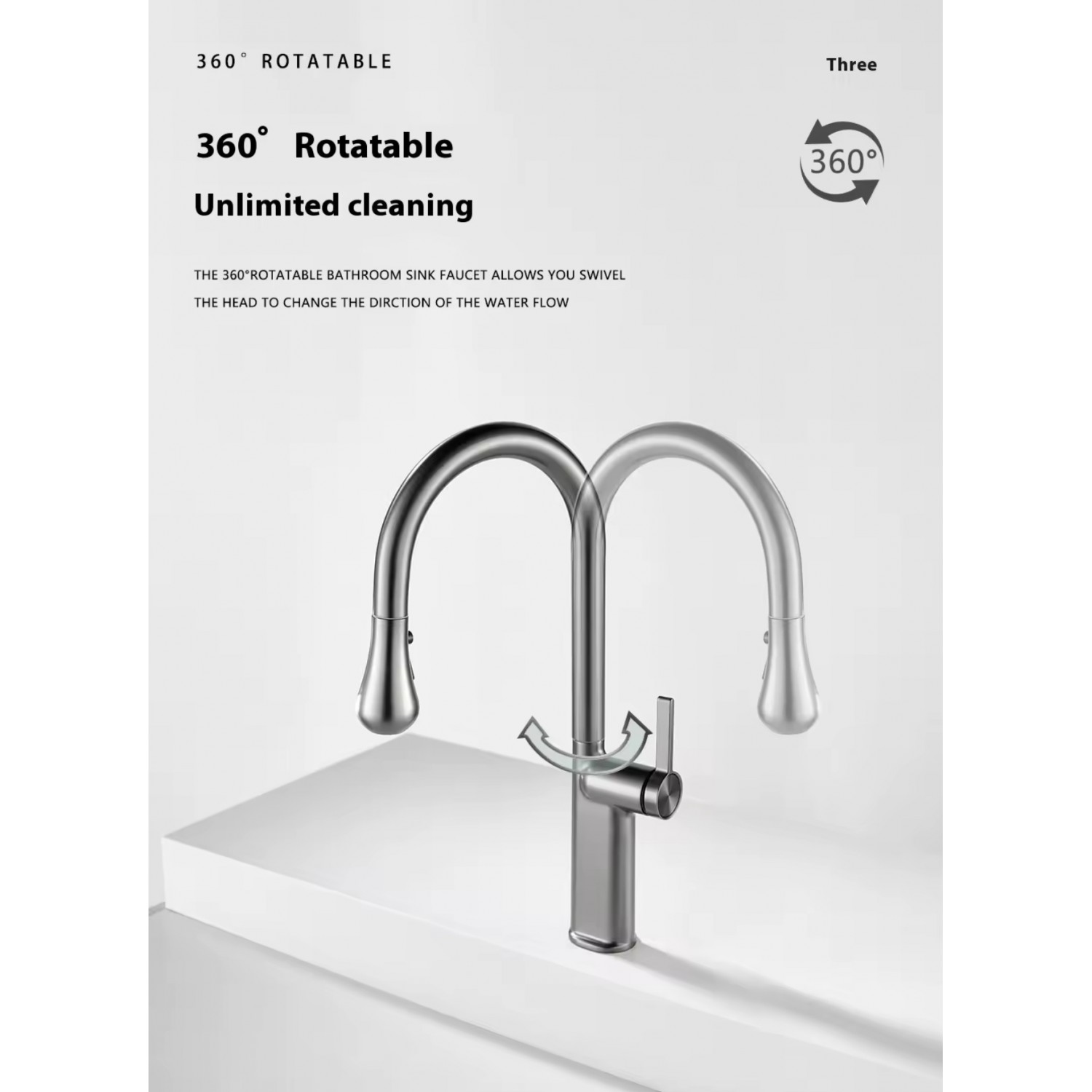 NARON Ψηλή Μπαταρία κουζίνας με αποσπώμενο επεκτεινόμενο ντουζ NR1310 GUN METAL