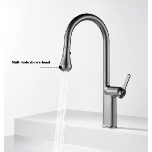 NARON Ψηλή Μπαταρία κουζίνας με αποσπώμενο επεκτεινόμενο ντουζ NR1310 GUN METAL