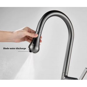 NARON Ψηλή Μπαταρία κουζίνας με αποσπώμενο επεκτεινόμενο ντουζ NR1310 GUN METAL