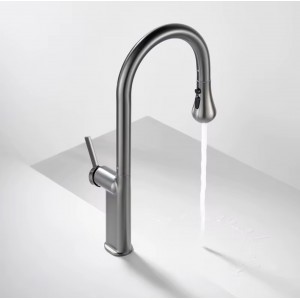 NARON Ψηλή Μπαταρία κουζίνας με αποσπώμενο επεκτεινόμενο ντουζ NR1310 GUN METAL