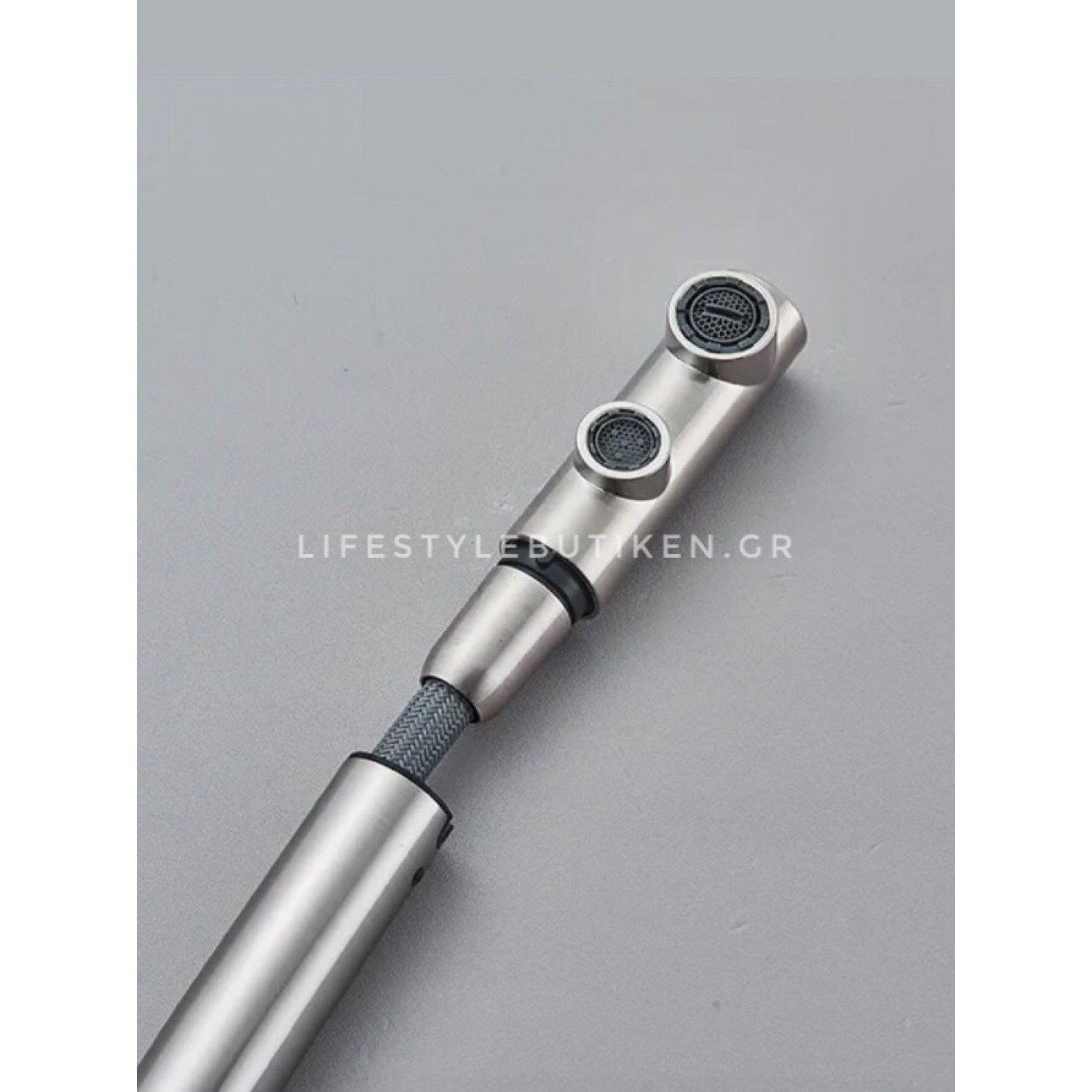 STOCCO Τρίοδη Μπαταρία Κουζίνας με προεκτεινόμενο ντουζ ST1199 MAT NICKEL