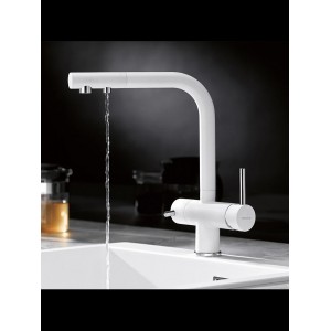 STOCCO Τρίοδη Μπαταρία Κουζίνας με προεκτεινόμενο ντουζ ST1199 White