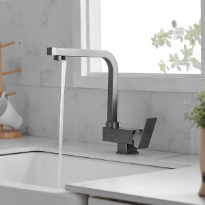 Σπαστή Τρίοδη Μπαταρία Κουζίνας για σύνδεση με φίλτρο κάτω πάγκου STOCCO SF7004GG GUN GREY