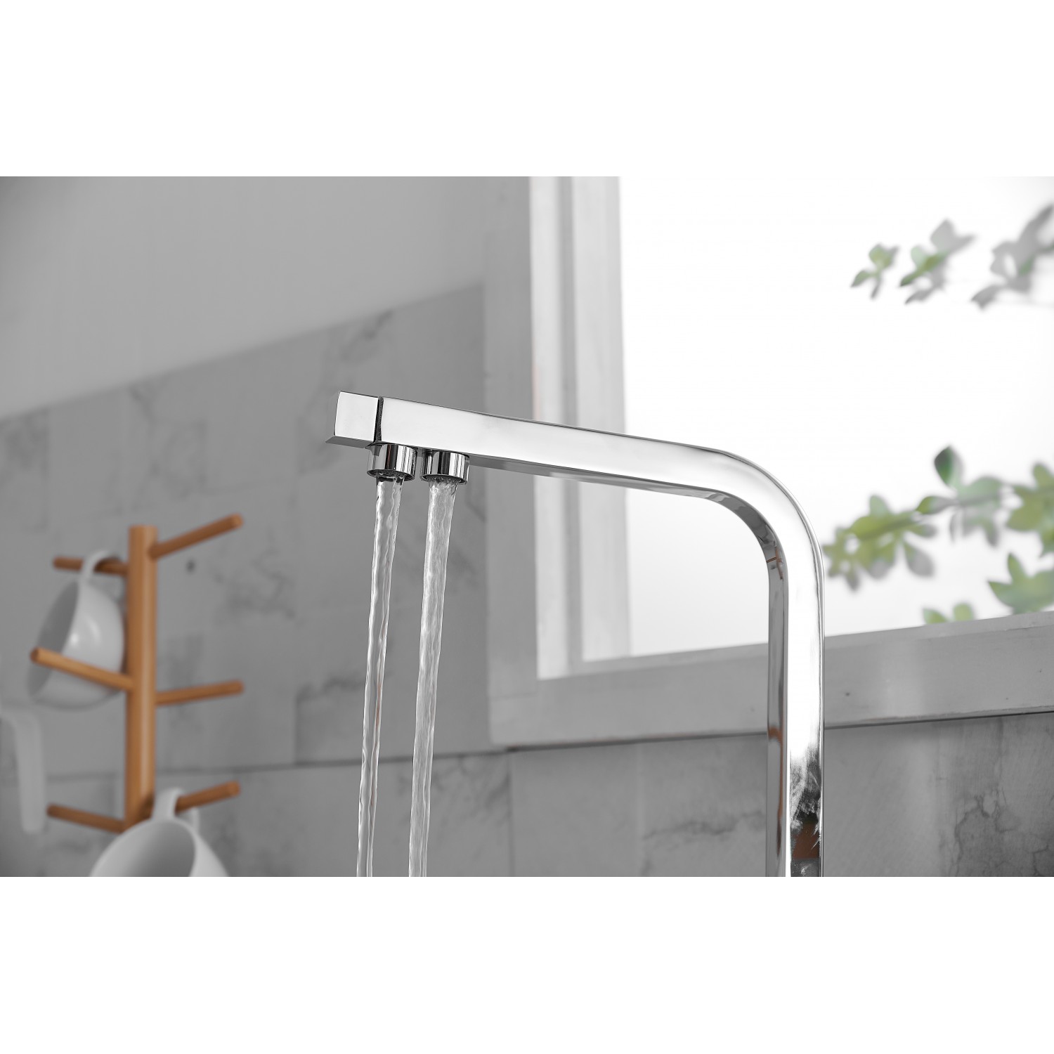 Σπαστή Τρίοδη Μπαταρία Κουζίνας για σύνδεση με φίλτρο κάτω πάγκου STOCCO SF7001C CHROME