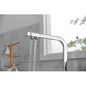 Σπαστή Τρίοδη Μπαταρία Κουζίνας για σύνδεση με φίλτρο κάτω πάγκου STOCCO SF7001C CHROME