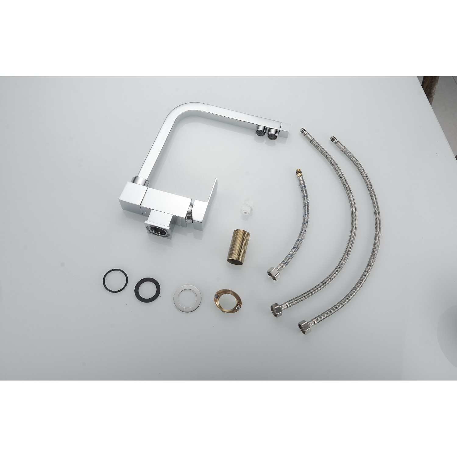 Σπαστή Τρίοδη Μπαταρία Κουζίνας για σύνδεση με φίλτρο κάτω πάγκου STOCCO SF7001C CHROME