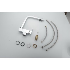 Σπαστή Τρίοδη Μπαταρία Κουζίνας για σύνδεση με φίλτρο κάτω πάγκου STOCCO SF7001C CHROME