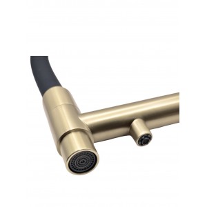 NARON Τρίοδη Ψηλή Μπαταρία κουζίνας Για σύνδεση Φίτρου NR5005 Mat Gold