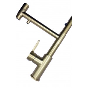 NARON Τρίοδη Ψηλή Μπαταρία κουζίνας Για σύνδεση Φίτρου NR5005 Mat Gold