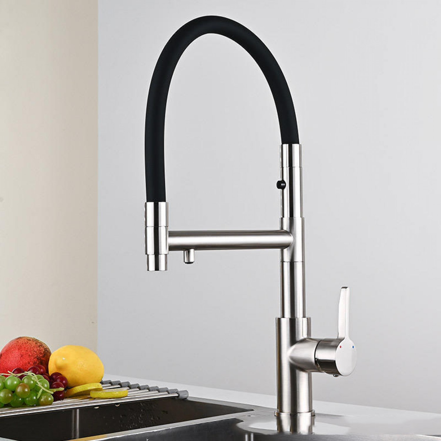 NARON Τρίοδη Ψηλή Μπαταρία κουζίνας Για σύνδεση Φίτρου NR5003 Mat Nickel