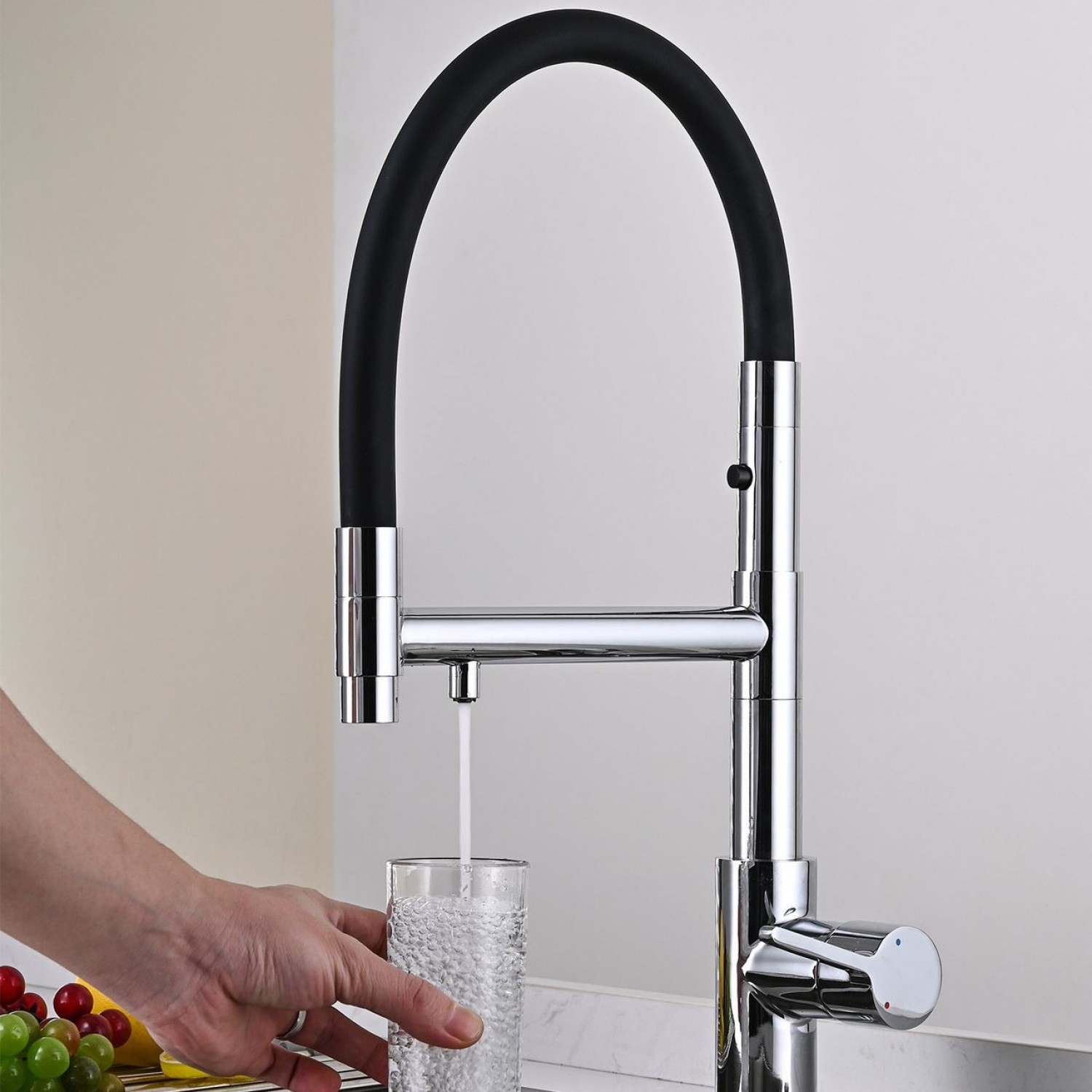 NARON Τρίοδη Ψηλή Μπαταρία κουζίνας Για σύνδεση Φίτρου NR5001 CHROME