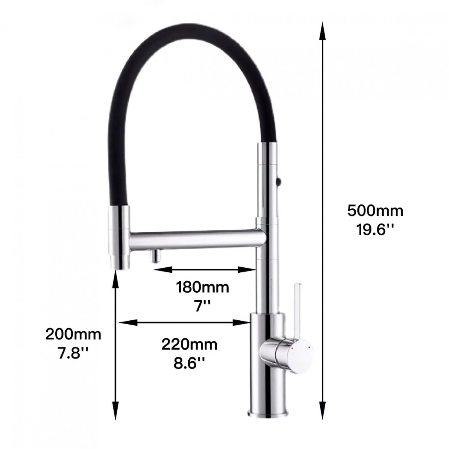 NARON Τρίοδη Ψηλή Μπαταρία κουζίνας Για σύνδεση Φίτρου NR5005 Mat Gold