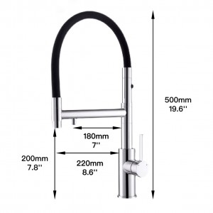 NARON Τρίοδη Ψηλή Μπαταρία κουζίνας Για σύνδεση Φίτρου NR5005 Mat Gold