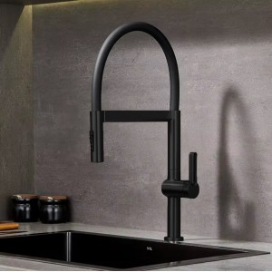 NARON Ψηλή Μπαταρία κουζίνας με αποσπώμενο ντους NR1311 Black Mat