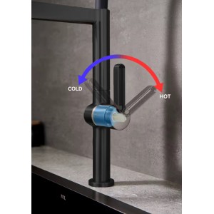 NARON Ψηλή Μπαταρία κουζίνας με αποσπώμενο ντους NR1311 Black Mat