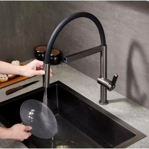 NARON Ψηλή Μπαταρία κουζίνας με αποσπώμενο ντους NR1311 GUN METAL