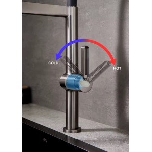 NARON Ψηλή Μπαταρία κουζίνας με αποσπώμενο ντους NR1311 GUN METAL