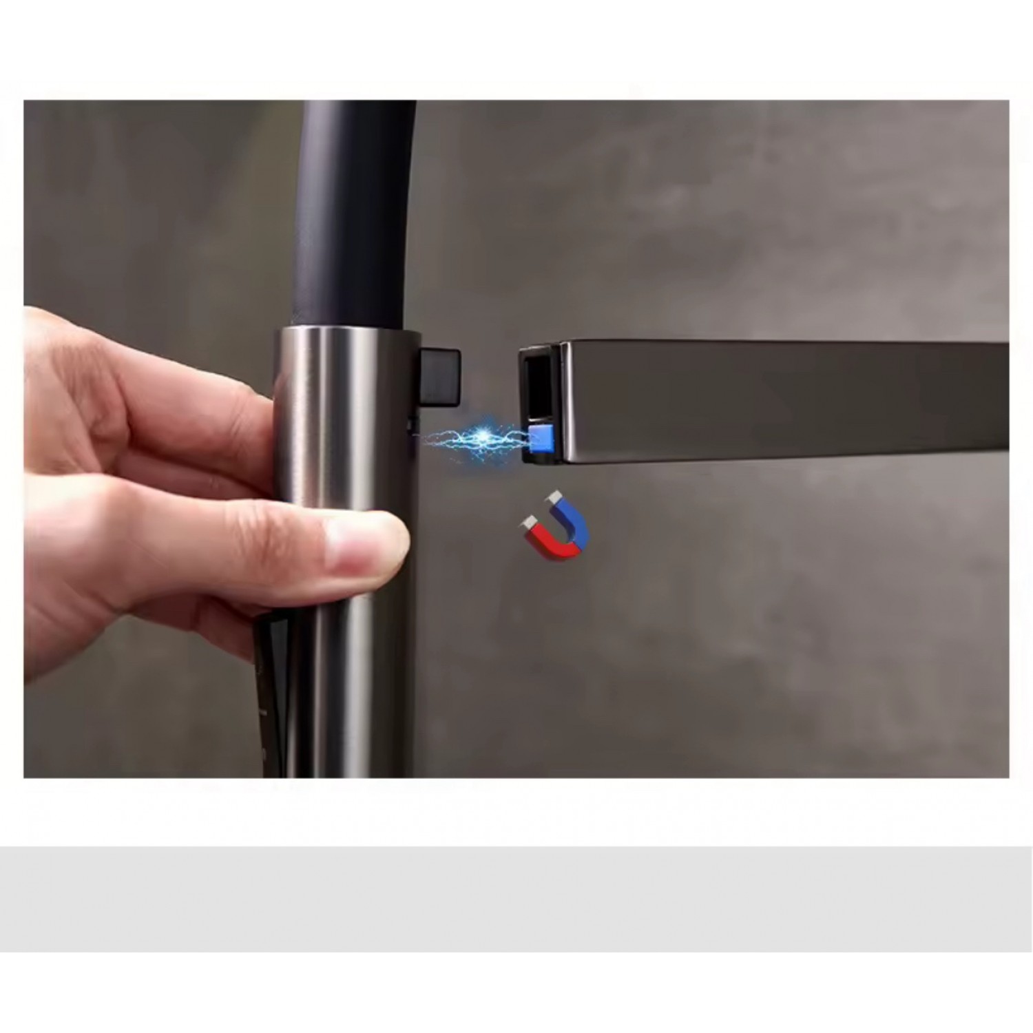 NARON Ψηλή Μπαταρία κουζίνας με αποσπώμενο ντους NR1311 GUN METAL