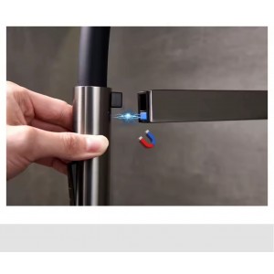 NARON Ψηλή Μπαταρία κουζίνας με αποσπώμενο ντους NR1311 GUN METAL