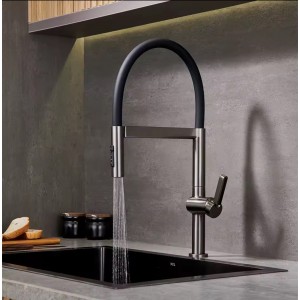 NARON Ψηλή Μπαταρία κουζίνας με αποσπώμενο ντους NR1311 GUN METAL