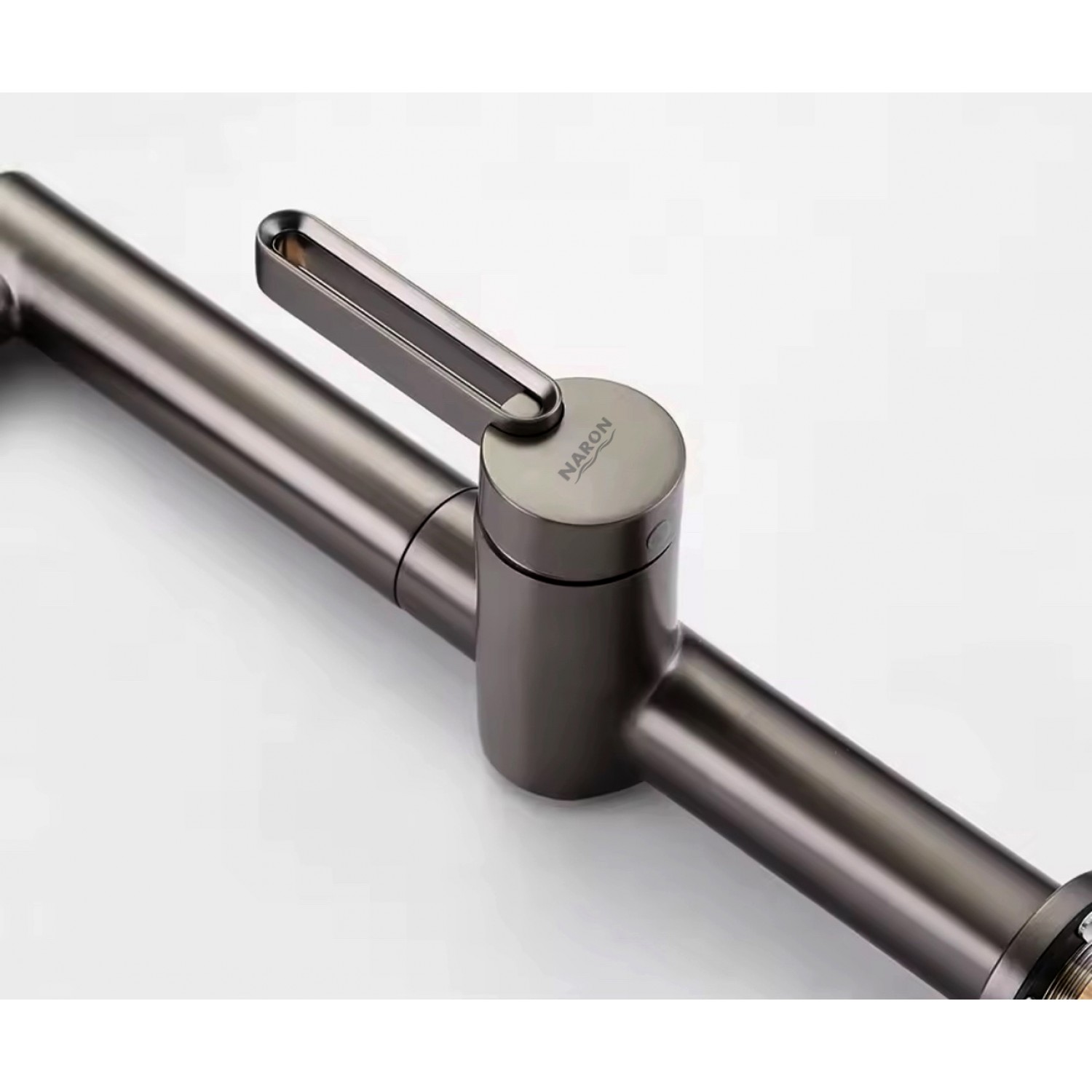 NARON Ψηλή Μπαταρία κουζίνας με αποσπώμενο ντους NR1311 GUN METAL